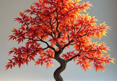 Vibrant Autumn Bonsai: A Miniature Masterpiece of Tranquility