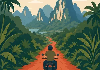Thrilling Jungle Ride: Motorcycle Adventure Through Tropical Mountains