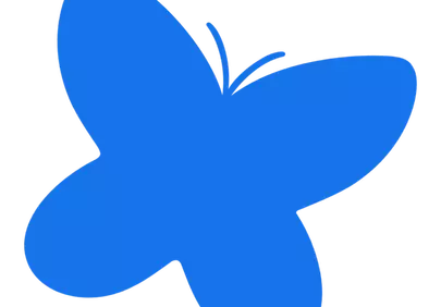 Vibrant Blue Butterfly Silhouette: Nature's Simple Elegance