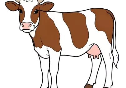 Charming Dairy Cow Illustration: Farm Animal Delight