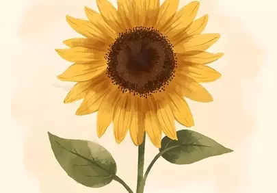 Vibrant Watercolor Sunflower: A Touch of Nature's Radiance