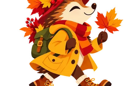 Charming Autumn Hedgehog's Forest Adventure