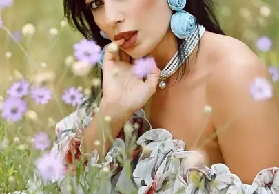 Enchanting Bloom: Woman in a Floral Dreamscape