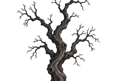 Haunting Dead Tree Illustration: Gothic Spooky Nature Art