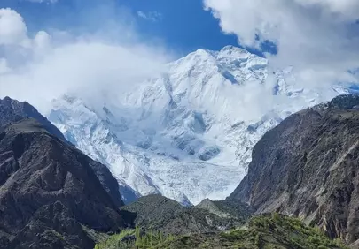Majestic Rakaposhi: A Glimpse into the Karakoram's Icy Grandeur