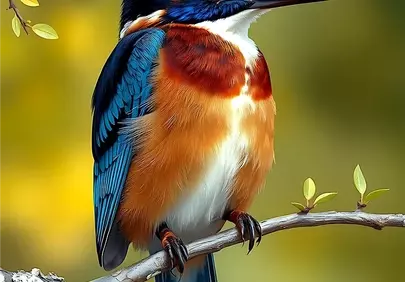 Vibrant Kingfisher Perched: Nature's Jewel in Sunlight