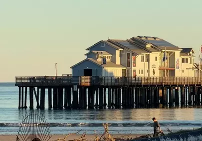 Golden Hour Serenity: California Pier at Sunset
