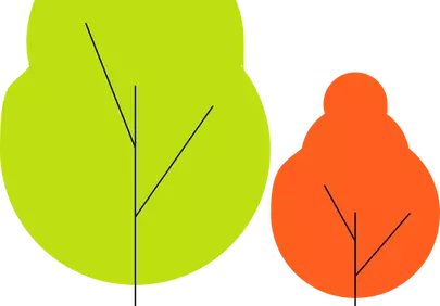 Vibrant Seasonal Trees: Minimalist Nature Art