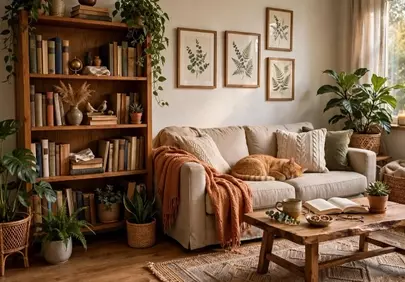 Cozy Cat Sanctuary: Warm Living Room Comfort