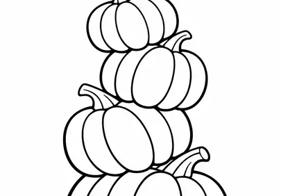 Charming Stacked Pumpkins with Perched Bird: Autumn Delight