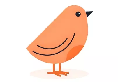 Charming Minimalist Bird Illustration: A Cute Flat Design