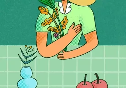 Vibrant Abstract: Woman Embracing Nature's Delightful Harmony
