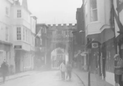 Eerie Foggy Street: Timeless Urban Mystery