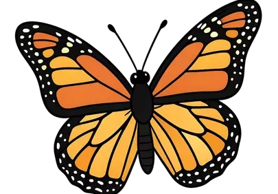 Vibrant Monarch Butterfly Illustration: Nature's Orange Jewel