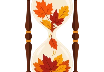 Autumn's Embrace: Hourglass of Falling Maple Leaves