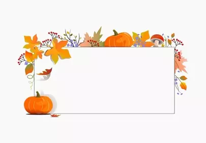 Vibrant Autumn Harvest: Pumpkin & Leaf Border
