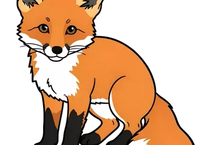 Charming Red Fox Cartoon: Adorable Wildlife Illustration