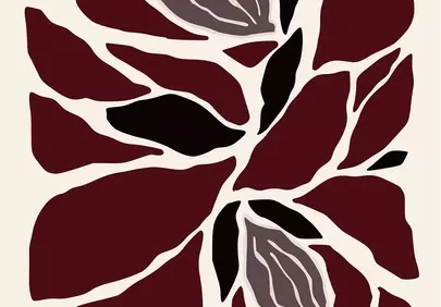 Abstract Cacao Pod Art: Earthy Botanical Elegance
