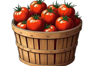 Vibrant Red Tomatoes: Fresh Harvest in a Rustic Basket