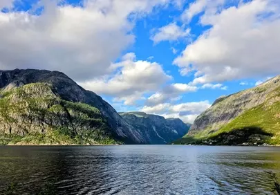 Majestic Norwegian Fjord: A Serene Summer Wonderland