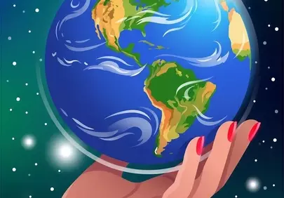 Protecting Our Planet: A Hand Holding Earth in Space