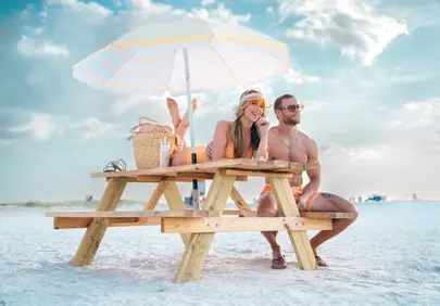 Idyllic Beach Romance: Sunset Picnic for Two