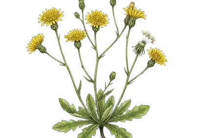 Exquisite Botanical Illustration: Vintage Yellow Flower Study
