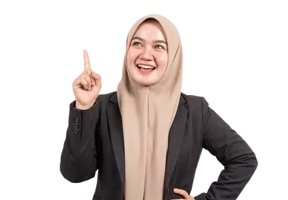 Radiant Professional: Joyful Woman with Brilliant Idea