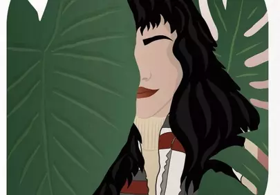 Enchanting Monstera Portrait: Modern Nature's Hidden Beauty