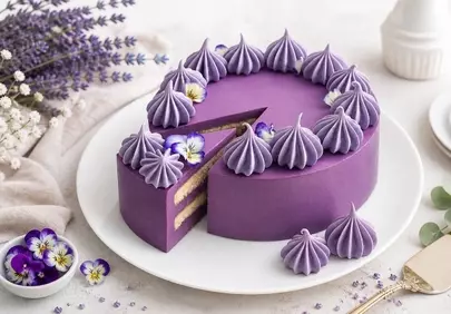 Exquisite Purple Floral Cake: A Slice of Sweet Elegance