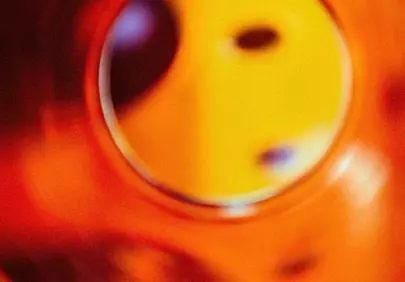 Vibrant Abstract: Blurred Yellow and Blue Object Art