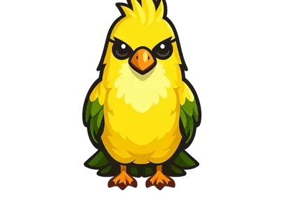 Vibrant Yellow Tropical Bird Cartoon Mascot