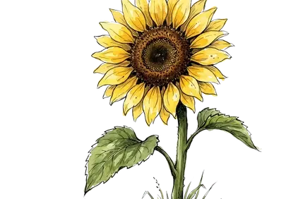 Vibrant Watercolor Sunflower on Dark Background