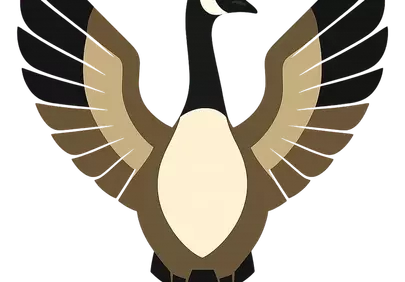 Majestic Canada Goose: Vector Wingspan Emblem