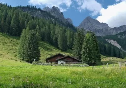 Breathtaking Alpine Retreat: Rustic Cabin Amidst Majestic Peaks