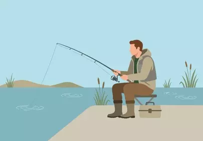 Serene Solitude: Fisherman's Peaceful Lake Retreat