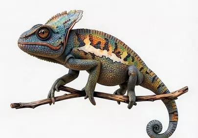 Vibrant Chameleon: Master of Camouflage in Stunning Detail