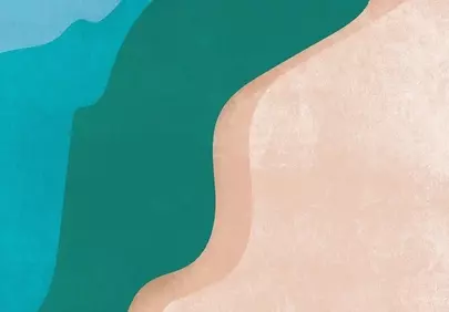 Minimalist Boho Beach: Serene Ocean Landscape Drawing