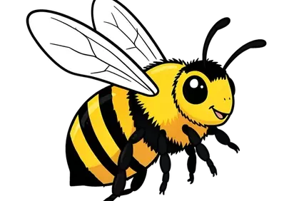 Adorable Cartoon Bumblebee: Fuzzy Insect Illustration