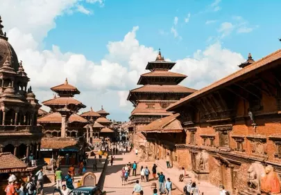 Stunning Bhaktapur Durbar Square: Ancient Architecture Under Blue Skies