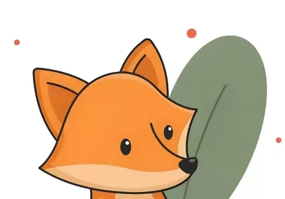Charming Cartoon Fox: Minimalist Nature Art