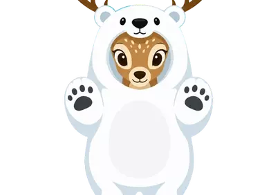 Adorable Deer in Polar Bear Costume: Winter Fun!