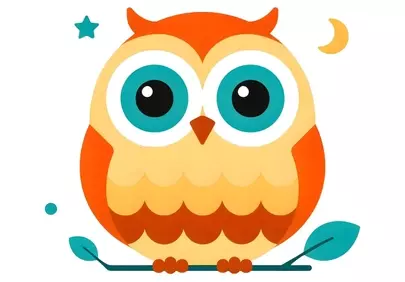 Charming Cartoon Owl: A Whimsical Night Sky Companion