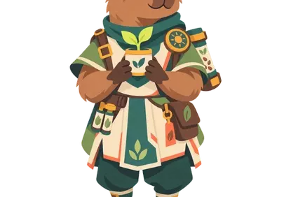 Charming Capybara Gardener: Nurturing Nature with a Smile