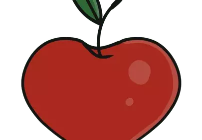 Vibrant Red Apple: A Charming Hand-Drawn Doodle