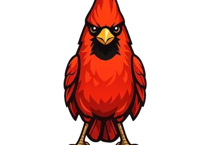 Vibrant Red Cardinal: A Cartoon Songbird Illustration