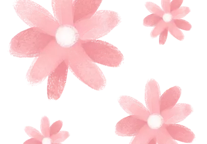 Charming Pink Blooms: Elegant Hand-Drawn Floral Delight