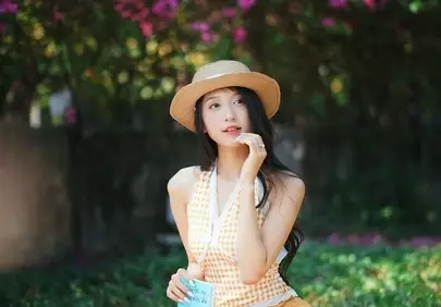 Enchanting Summer Reading: Asian Girl in Nature's Embrace