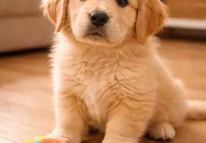 Adorable Golden Retriever Puppy Awaits Playtime