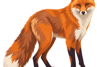 Vibrant Red Fox: Majestic Forest Predator Illustration